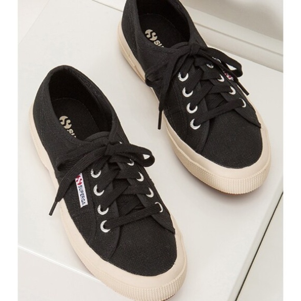 Superga Unisex Black Canvas Sneakers